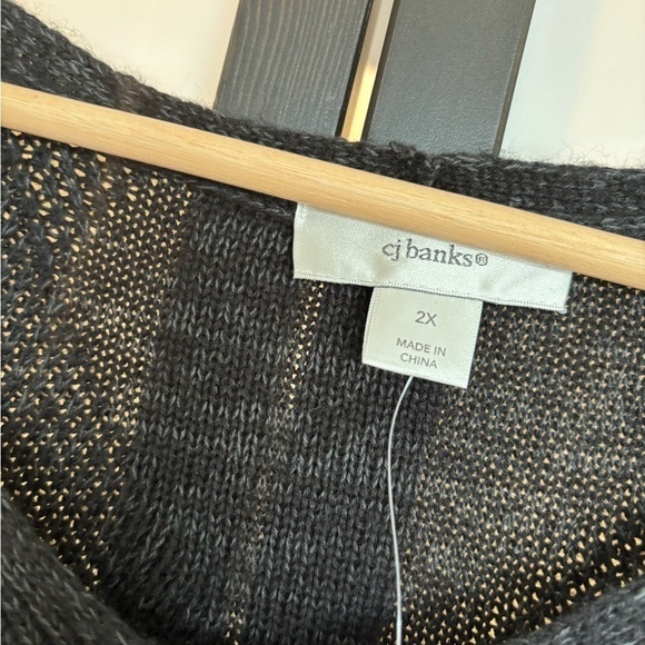 CJ Banks women’s knit gray sweater size 2X. Cotton blend NWT - Picture 7 of 12